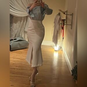🦊3in.1price💕 New Korea fashion White mermaid midi  Skirt 26waist